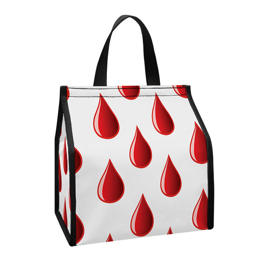 Red Blood Drop Pattern Print Insulated Lunch Tote