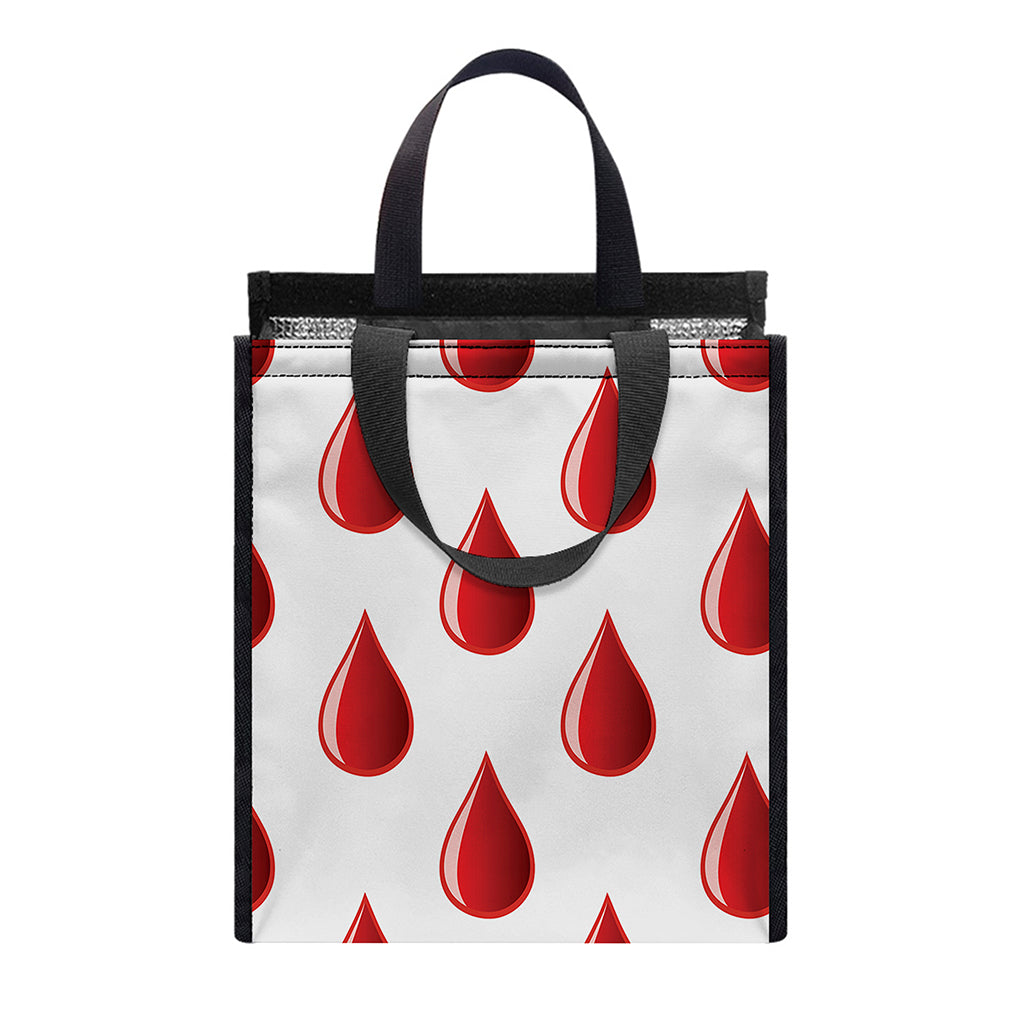 Red Blood Drop Pattern Print Insulated Lunch Tote