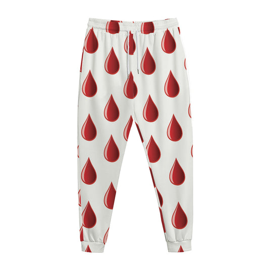 Red Blood Drop Pattern Print Jogger Pants