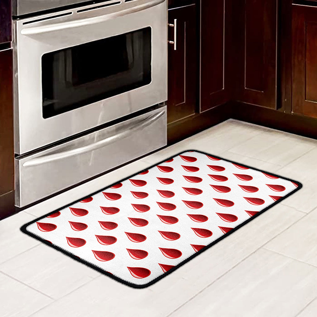 Red Blood Drop Pattern Print Kitchen Mat