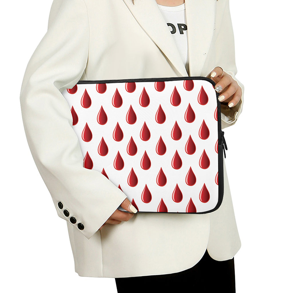 Red Blood Drop Pattern Print Laptop Sleeve