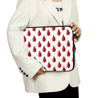Red Blood Drop Pattern Print Laptop Sleeve
