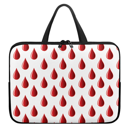 Red Blood Drop Pattern Print Laptop Sleeve With Handle