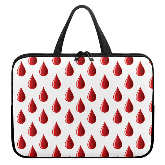 Red Blood Drop Pattern Print Laptop Sleeve With Handle