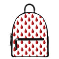 Red Blood Drop Pattern Print Leather Backpack