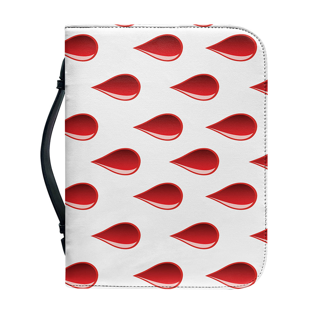 Red Blood Drop Pattern Print Leather Bible Cover