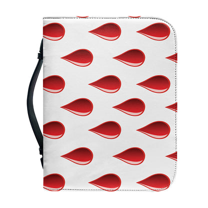 Red Blood Drop Pattern Print Leather Bible Cover
