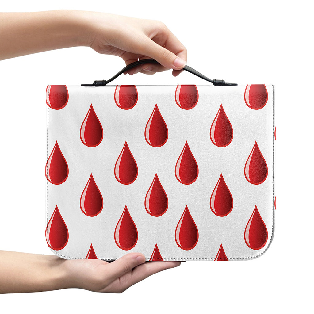 Red Blood Drop Pattern Print Leather Bible Cover