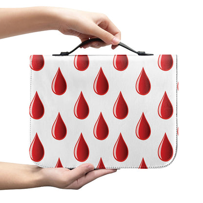 Red Blood Drop Pattern Print Leather Bible Cover