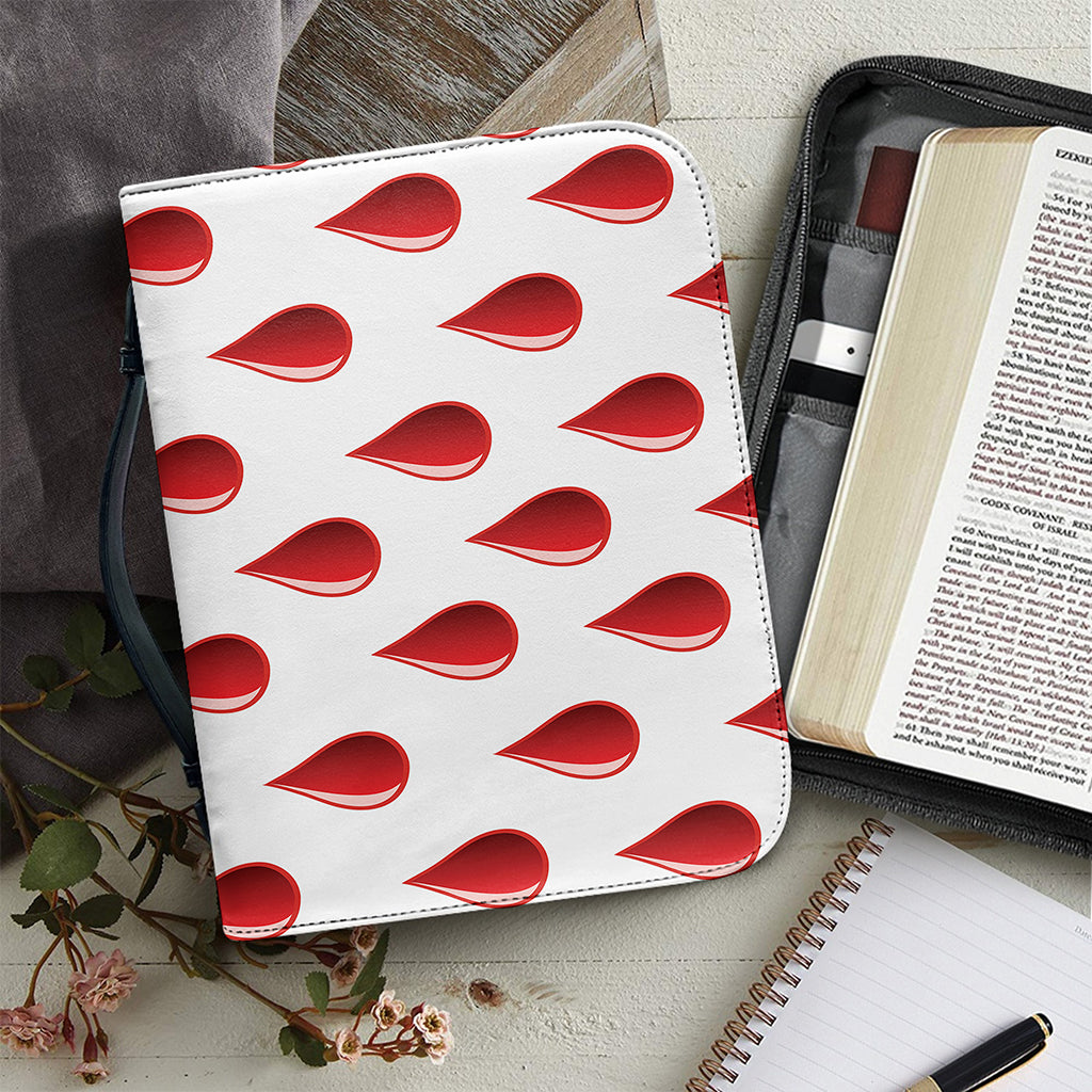 Red Blood Drop Pattern Print Leather Bible Cover