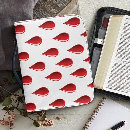 Red Blood Drop Pattern Print Leather Bible Cover