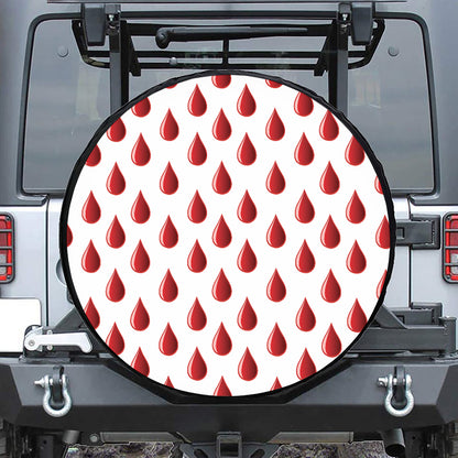 Red Blood Drop Pattern Print Leather Spare Tire Cover
