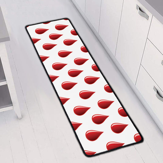 Red Blood Drop Pattern Print Long Kitchen Mat