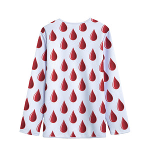 Red Blood Drop Pattern Print Long Sleeve Short Coat