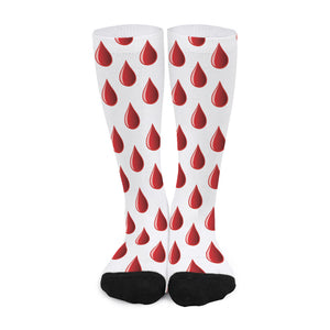 Red Blood Drop Pattern Print Long Socks