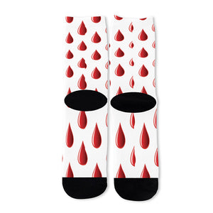 Red Blood Drop Pattern Print Long Socks