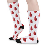 Red Blood Drop Pattern Print Long Socks