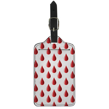 Red Blood Drop Pattern Print Luggage Tag