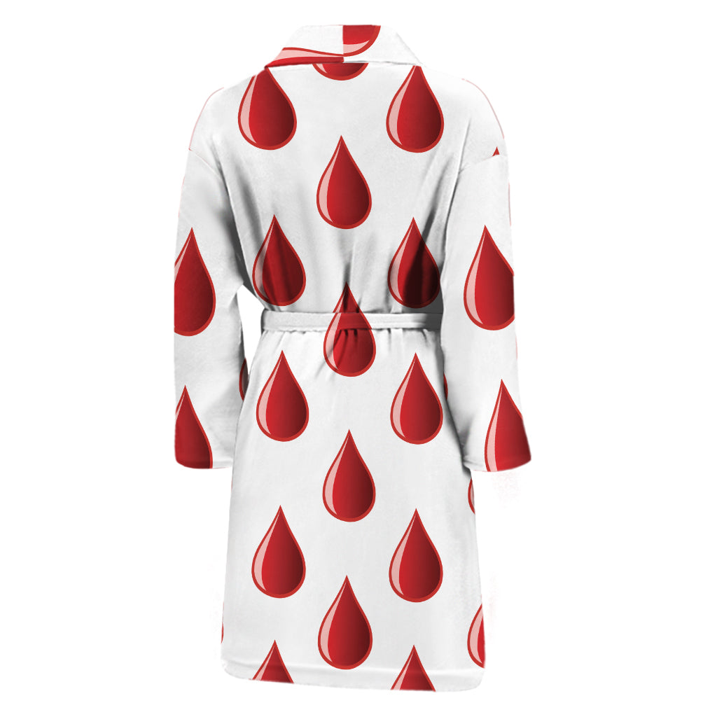 Red Blood Drop Pattern Print Men's Bathrobe