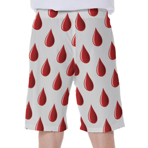 Red Blood Drop Pattern Print Men's Beach Shorts