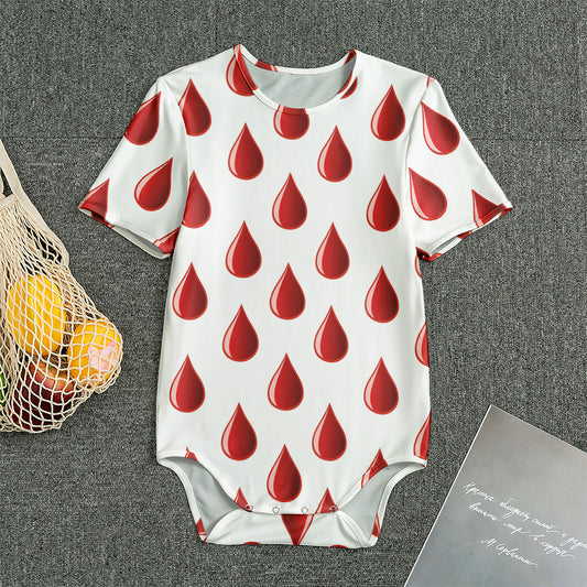 Red Blood Drop Pattern Print Men's Bodysuit