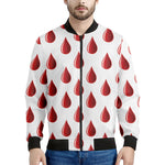 Red Blood Drop Pattern Print Men's Bomber Jacket