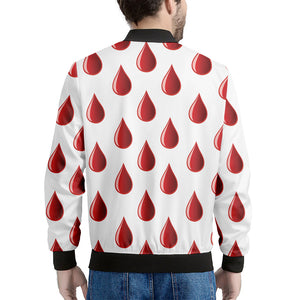 Red Blood Drop Pattern Print Men's Bomber Jacket