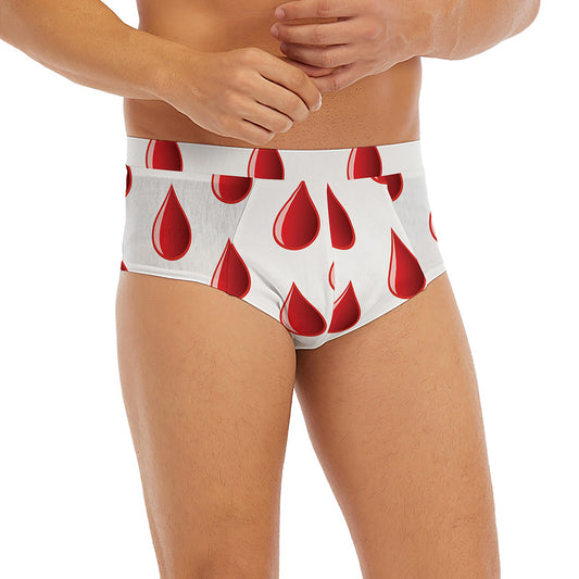 Red Blood Drop Pattern Print Men's Briefs