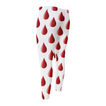 Red Blood Drop Pattern Print Men's Compression Pants