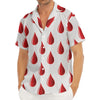 Red Blood Drop Pattern Print Men's Deep V-Neck Shirt