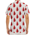 Red Blood Drop Pattern Print Men's Deep V-Neck Shirt