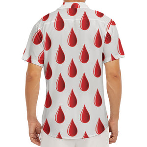 Red Blood Drop Pattern Print Men's Deep V-Neck Shirt