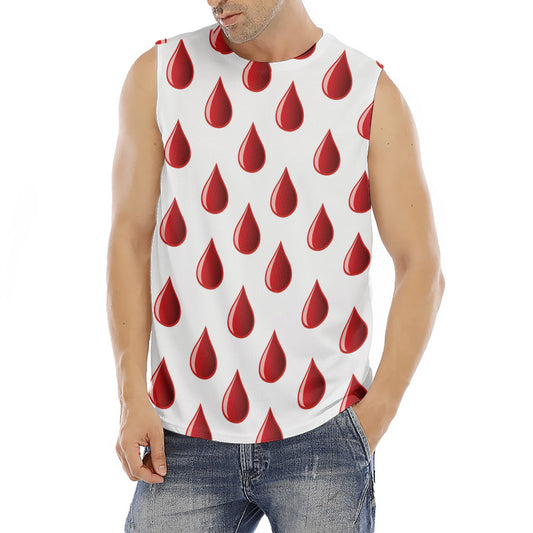 Red Blood Drop Pattern Print Men's Fitness Tank Top