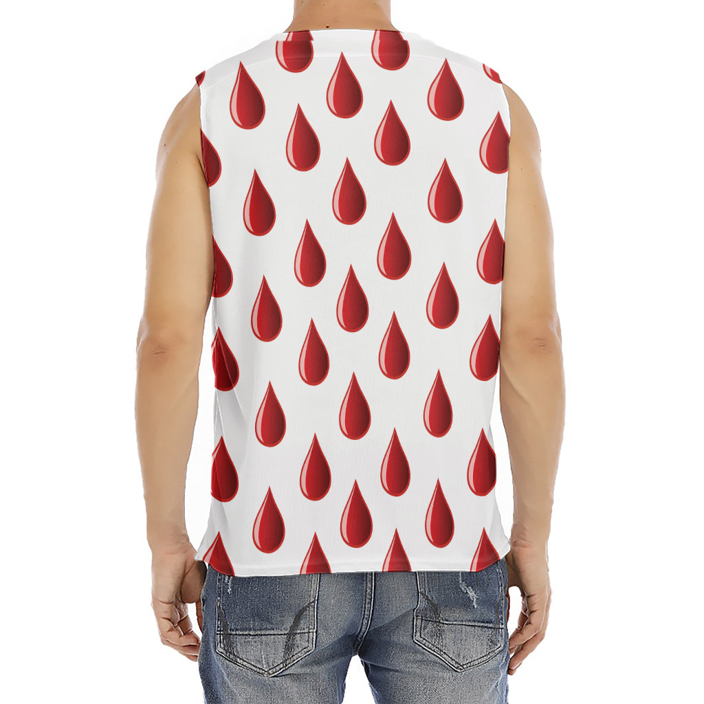 Red Blood Drop Pattern Print Men's Fitness Tank Top