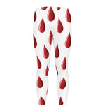 Red Blood Drop Pattern Print Men's leggings