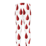 Red Blood Drop Pattern Print Men's leggings