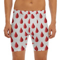 Red Blood Drop Pattern Print Men's Long Boxer Briefs