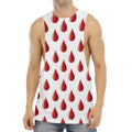 Red Blood Drop Pattern Print Men's Muscle Tank Top
