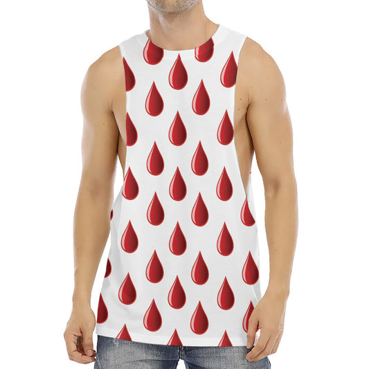 Red Blood Drop Pattern Print Men's Muscle Tank Top