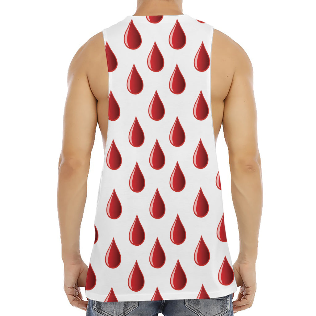 Red Blood Drop Pattern Print Men's Muscle Tank Top