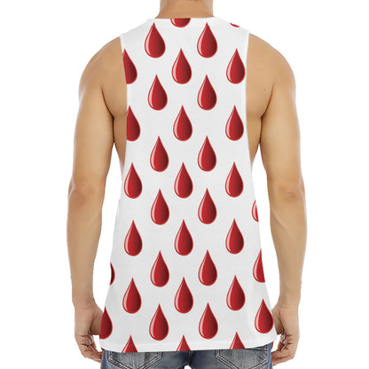 Red Blood Drop Pattern Print Men's Muscle Tank Top