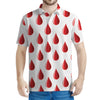 Red Blood Drop Pattern Print Men's Polo Shirt