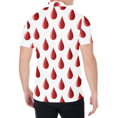 Red Blood Drop Pattern Print Men's Shirt