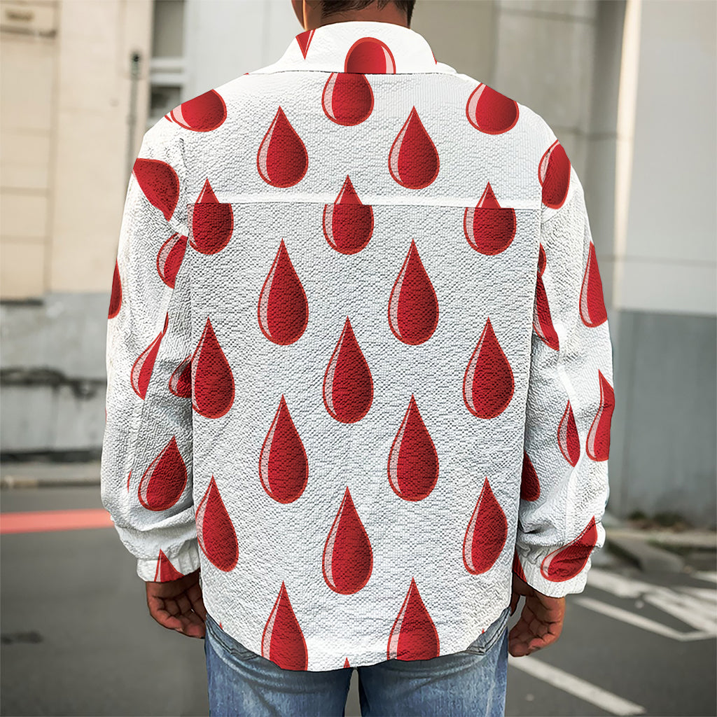 Red Blood Drop Pattern Print Men's Shirt Jacket