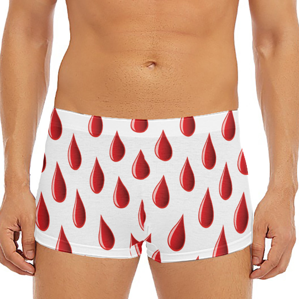 Red Blood Drop Pattern Print Men's Short Boxer Briefs
