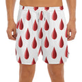 Red Blood Drop Pattern Print Men's Split Running Shorts