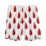 Red Blood Drop Pattern Print Men's Sports Shorts