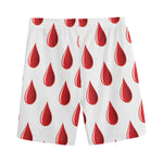 Red Blood Drop Pattern Print Men's Sports Shorts