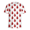 Red Blood Drop Pattern Print Men's Athletic T-Shirt