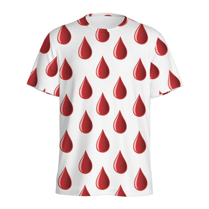 Red Blood Drop Pattern Print Men's Sports T-Shirt